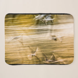 Flying seagulls - abstract sherpa blanket