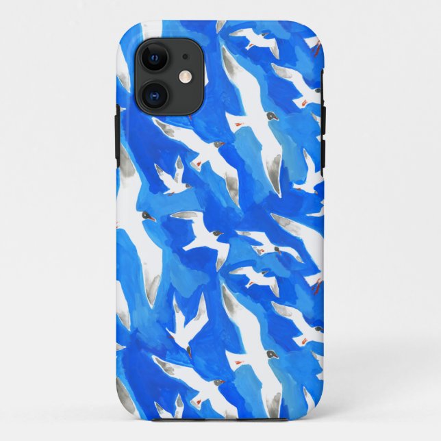 Flying seagulls on sky blue Case-Mate iPhone case (Back)