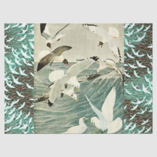 FLYING  SEAGULLS  OVER THE WAVES  TISSUE PAPER