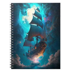 Flying Ship Fantasy Art Notebook