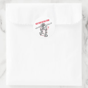 Flying Skater Doing Mid-Air Skateboarding Classic Round Sticker