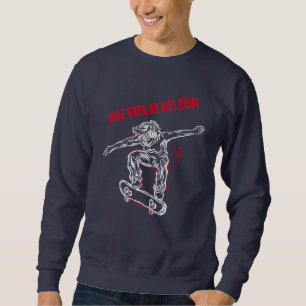 Flying Skater Doing Mid-Air Skateboarding Sweatshirt