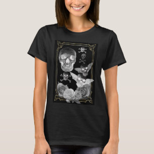 Flying skulls and gothic roses T-Shirt