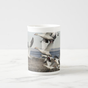 Flying Snow Geese Bone China Mug