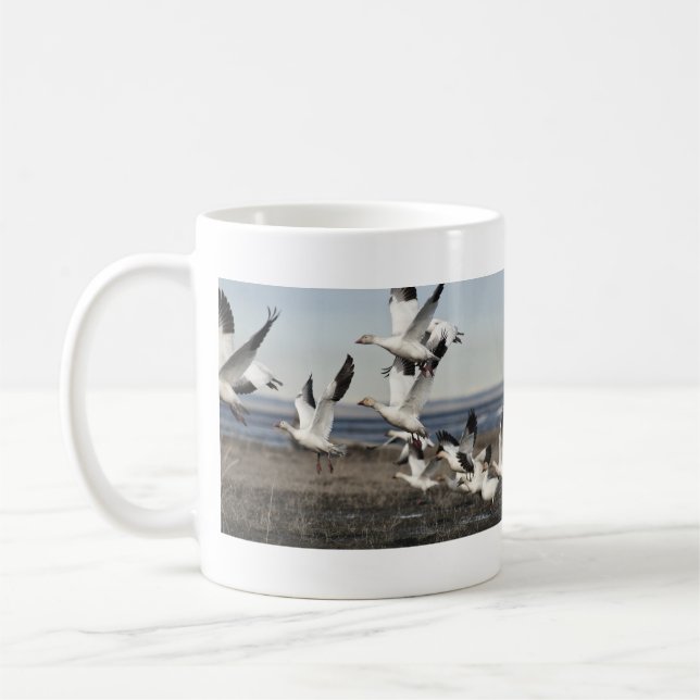 Flying Snow Geese Coffee Mug (Left)