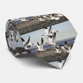 Flying Snow Geese Tie