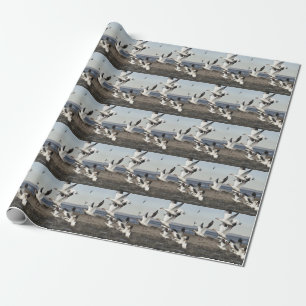 Flying Snow Geese Wrapping Paper
