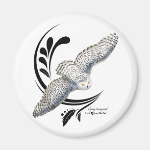 Flying Snowy Owl Magnet