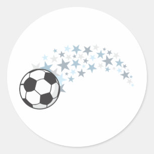 Flying Soccer ball with Stars Classic Round Sticker
