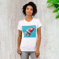 Flying Spaceship Womens T-Shirt