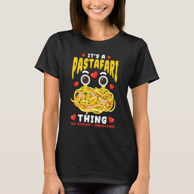Flying Spaghetti Monster FSM It's A Pastafari Thin T-Shirt (Front)