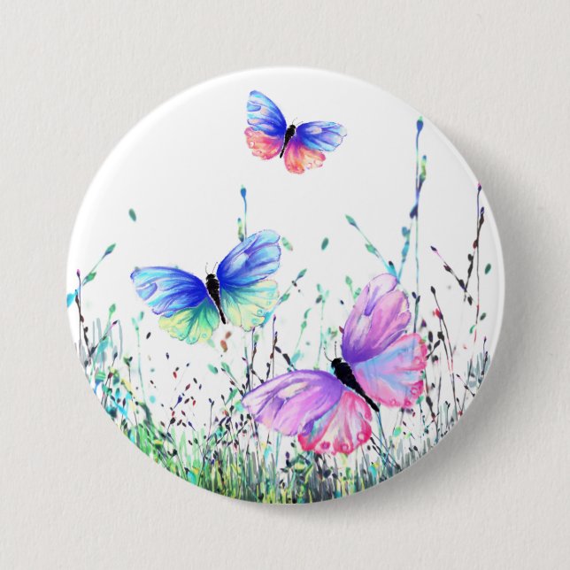 Flying Spring Butterflies Button (Front)