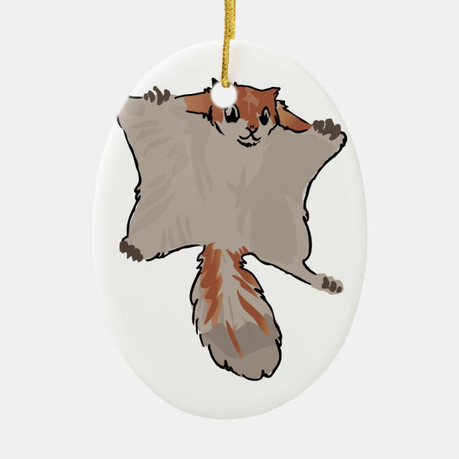 Flying Squirrel Ceramic Tree Decoration (Front)