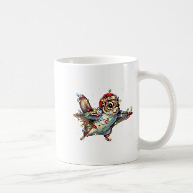 Flying Squirrel Christmas Lights Tee Merry Squirre Coffee Mug (Right)