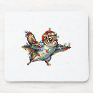 Flying Squirrel Christmas Lights Tee Merry Squirre Mouse Pad