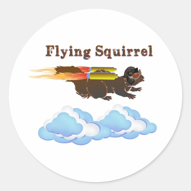 Flying Squirrel Classic Round Sticker (Front)