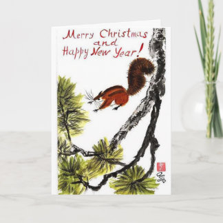 Flying squirrel   holiday card
