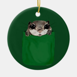 Flying Squirrel Pocket Ceramic Ornament