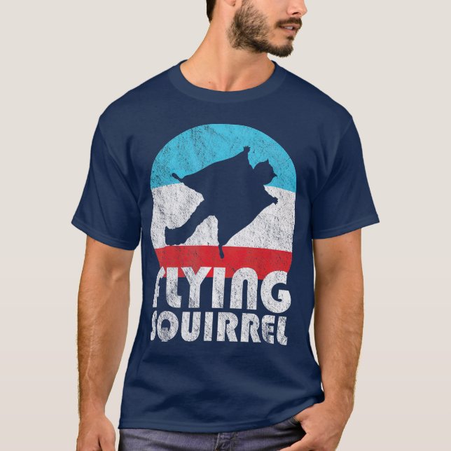 Flying Squirrel Vintage Retro Silhouette Gift T-Shirt (Front)