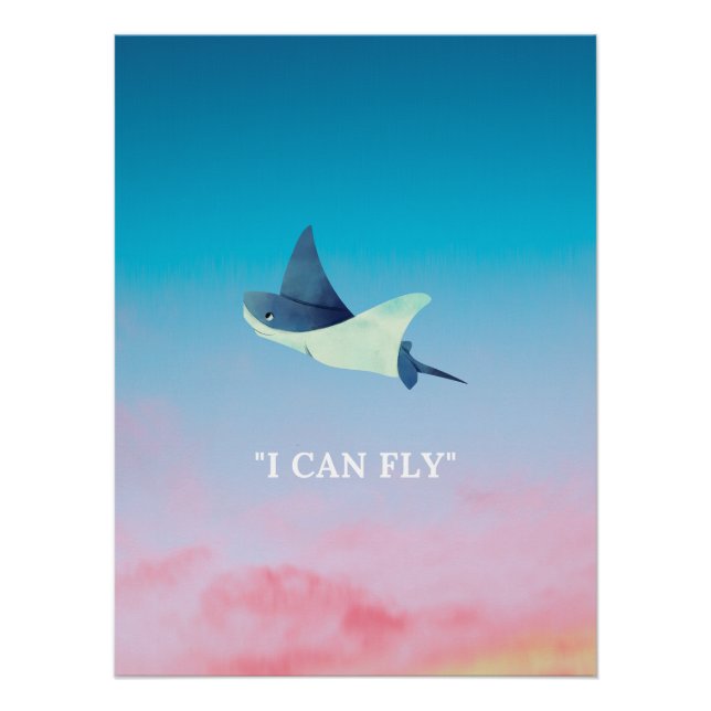 Flying Stingray   Acrylic Print (Front)