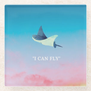 Flying Stingray Glass Coaster