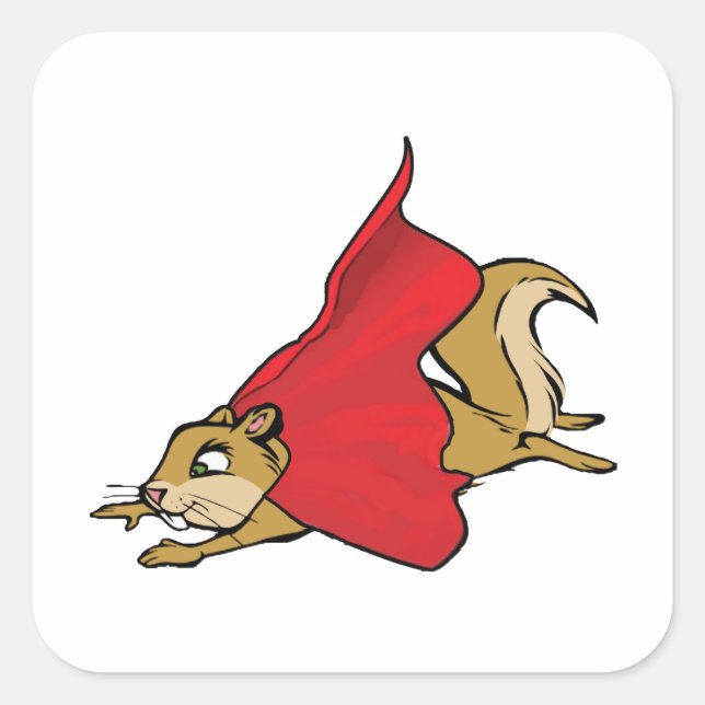 Flying Super Squirrel Square Sticker (Front)