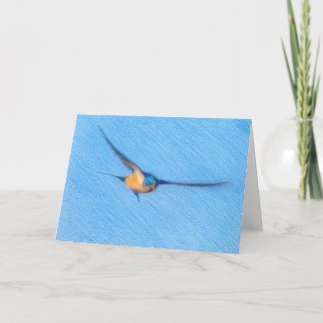 Flying Swallow Fine Art Notecard (Front)