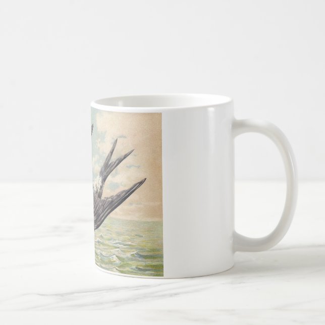 Flying swallow with flower twig coffee mug (Right)