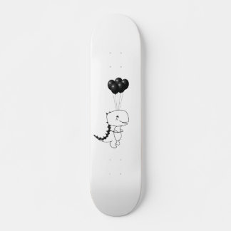 Flying T-Rex With Black Balloons Skateboard