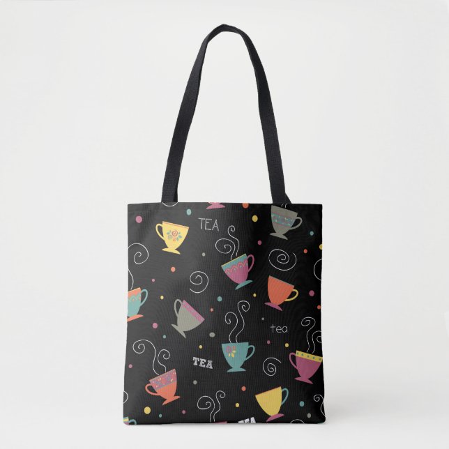 Flying Tea Cups Winter Design Tote Bag (Front)