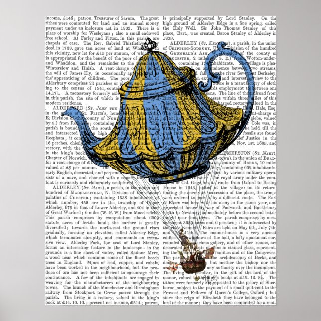 Flying Teapot 3 Blue and Yellow Poster (Front)