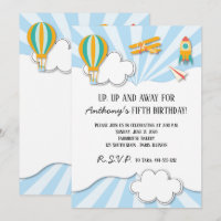 Flying Things Birthday Invitation