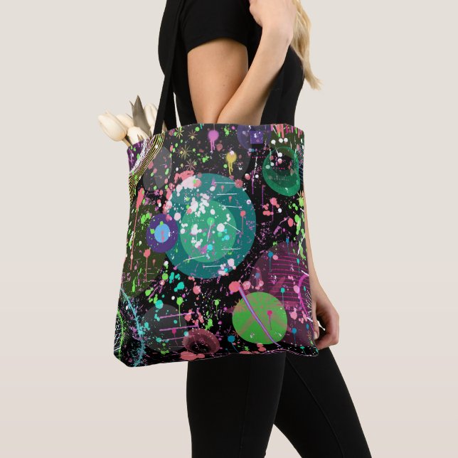 Flying Through Space: A Maximalist Abstract  Tote Bag (Close Up)