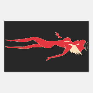 Flying Tigers - Hell's Angel Rectangular Sticker