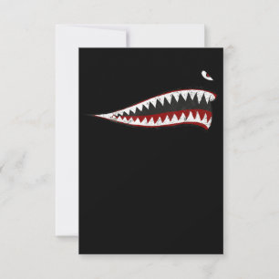 Flying Tigers Shark Mouth - Gifts For Shark Lover RSVP Card