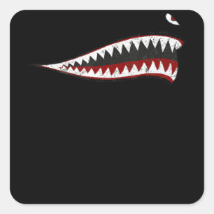 Flying Tigers Shark Mouth - Gifts For Shark Lover Square Sticker