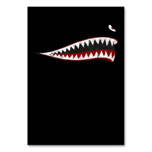 Flying Tigers Shark Mouth - Gifts For Shark Lover Table Number