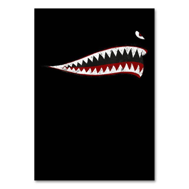 Flying Tigers Shark Mouth - Gifts For Shark Lover Table Number (Front)