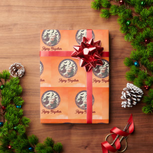 Flying Together - Personalized Halloween Wrapping Paper