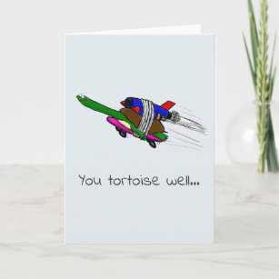 flying tortoise funny card. thank you card