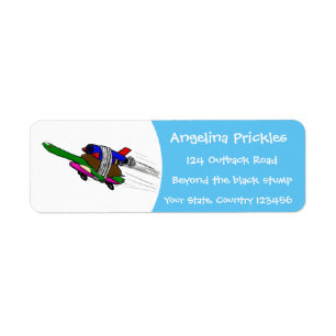 Flying tortoise return address label