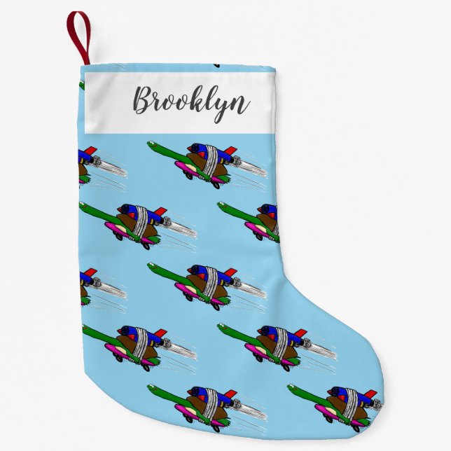 Flying tortoise small christmas stocking (Front)
