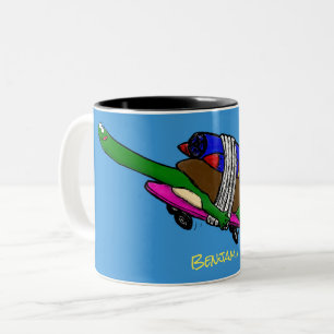 Flying tortoise Two-Tone coffee mug