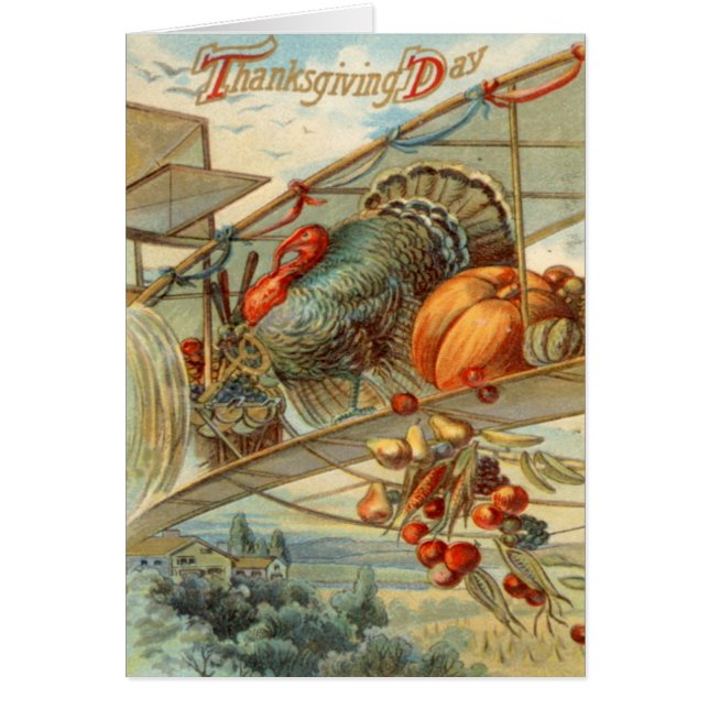 Flying Turkey Aeroplane Pumpkin Apple Pear Corn (Front)