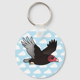 Flying Turkey Vulture Key Ring