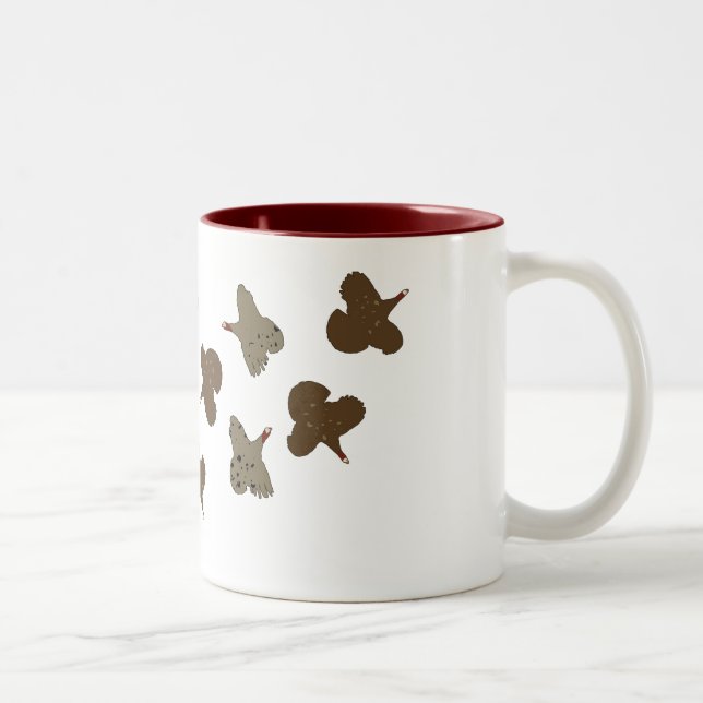 Flying Turkeys Two-Tone Coffee Mug (Right)