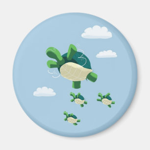 Flying turtle magnet