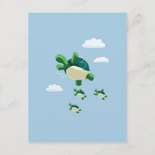 Flying turtle postcard