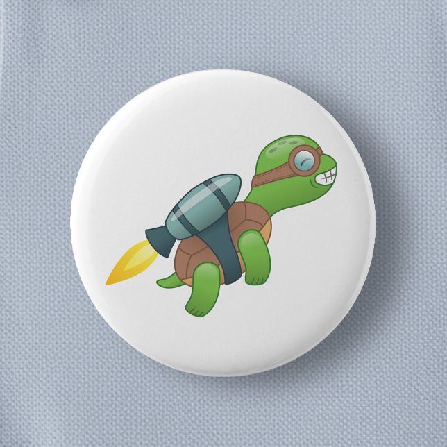 Flying Turtle with a Jetpack 6 Cm Round Badge (Creator Uploaded)