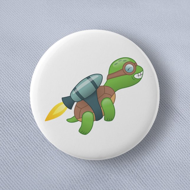 Flying Turtle with a Jetpack 6 Cm Round Badge (Creator Uploaded)